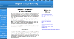 Desktop Screenshot of magnet-therapy-how-why.com